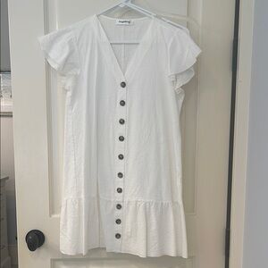 White Button-Down Dress